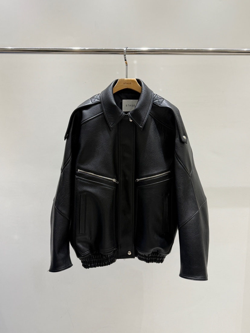 STAGE㊣東大門代購女士新款真品人氣推薦26春夏休閑夾克皮革STAGE夾克圖色2