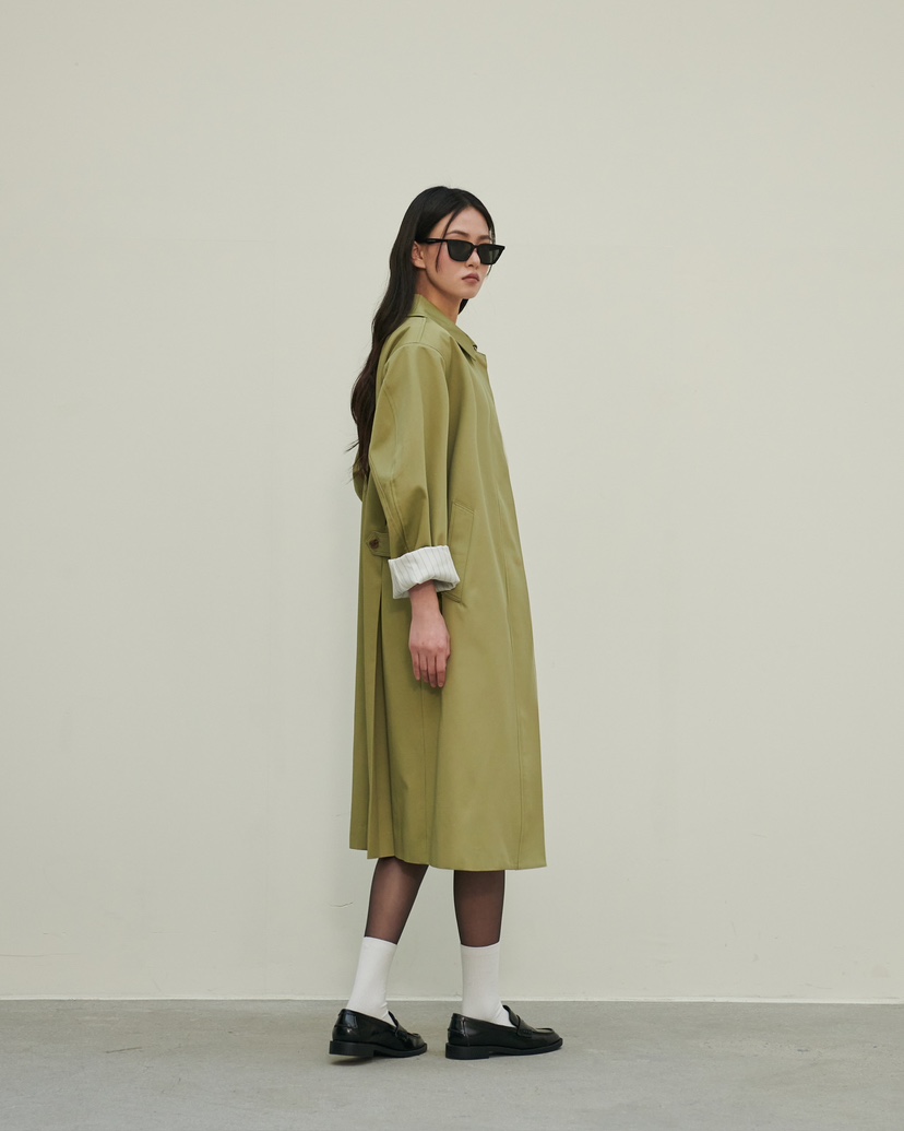 STAGE㊣東大門實拍女士新款人氣26春夏真品休閑推薦長款風衣STAGE長款風衣