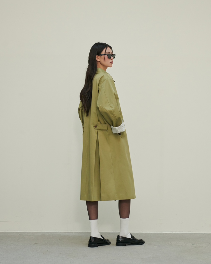 STAGE㊣東大門實拍女士新款人氣26春夏真品休閑推薦長款風衣STAGE長款風衣