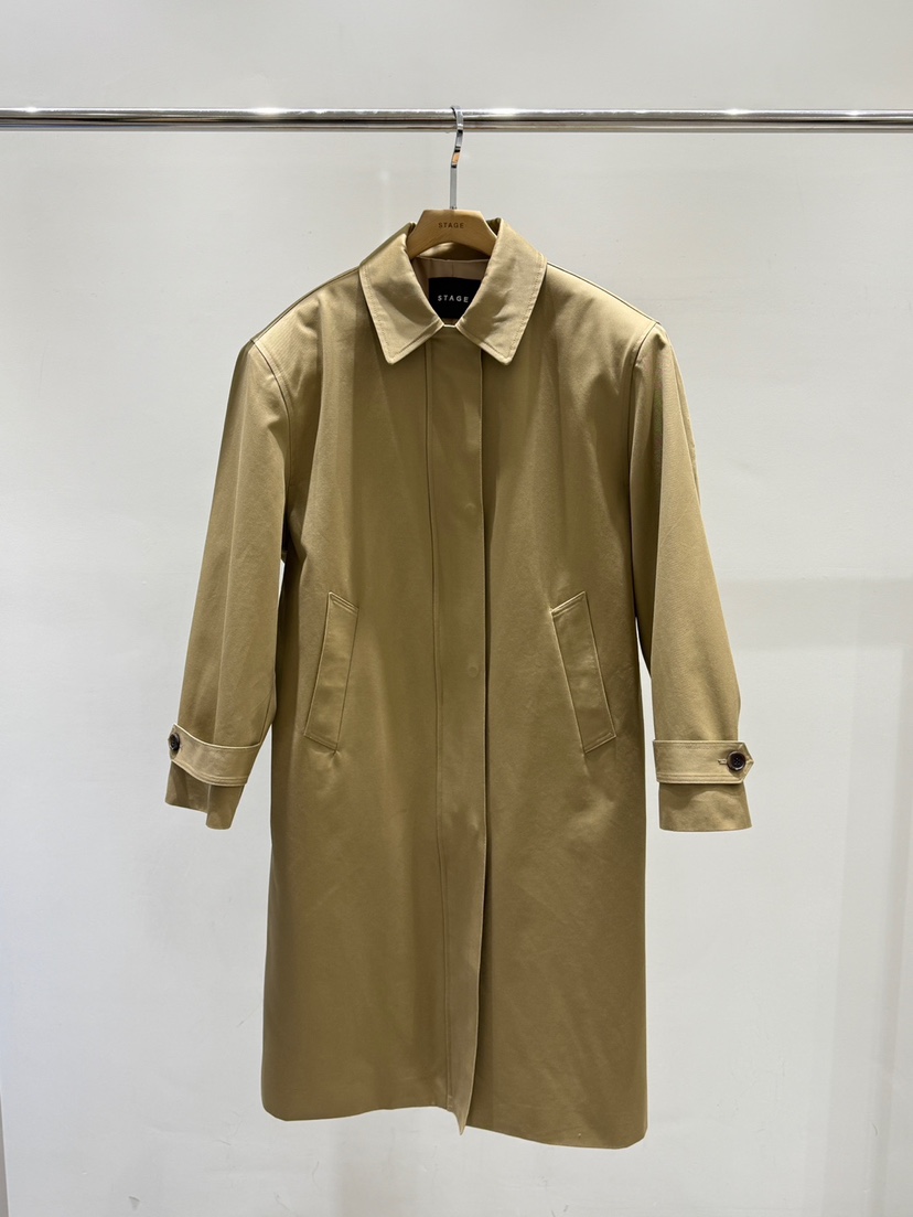 STAGE㊣東大門實拍女士新款人氣26春夏真品休閑推薦長款風衣STAGE長款風衣圖色1