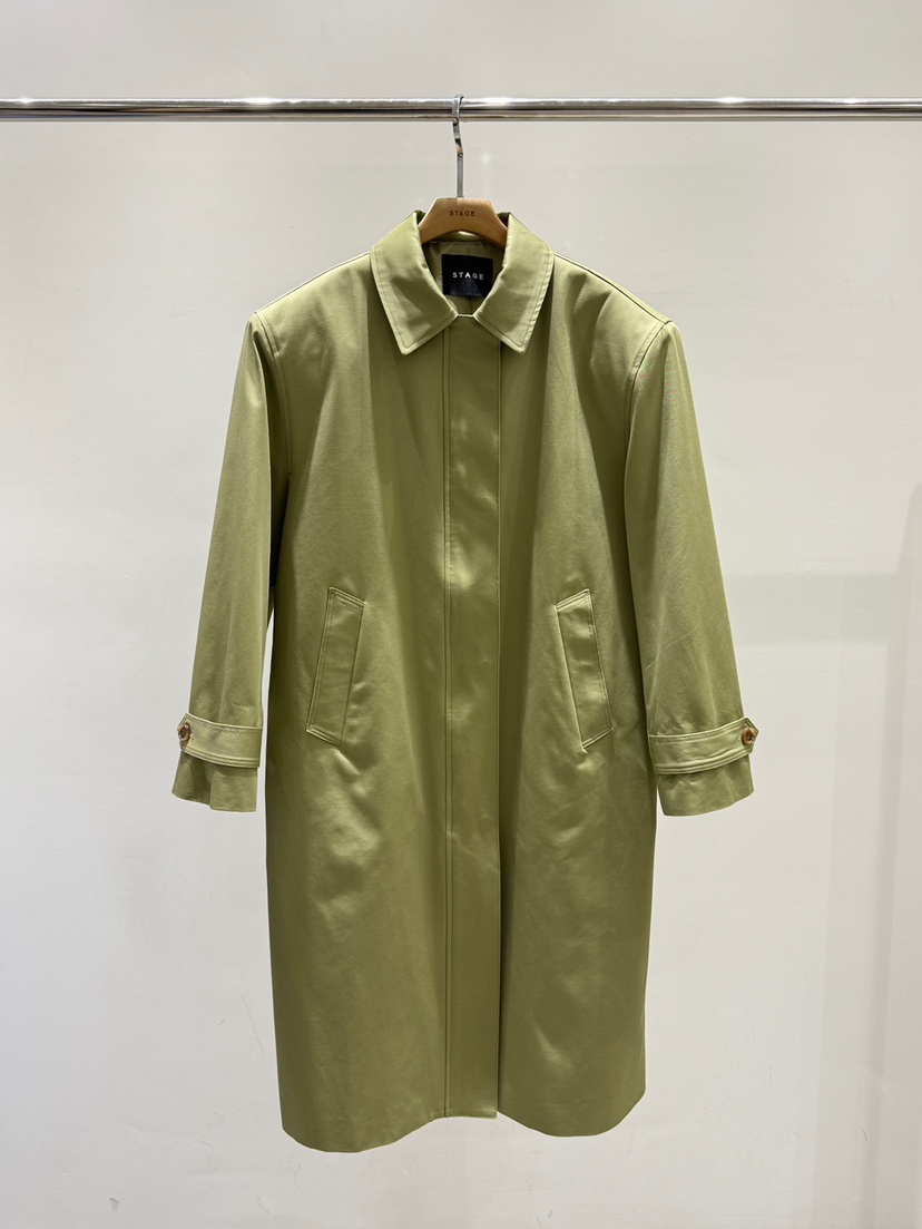 STAGE㊣東大門實拍女士新款人氣26春夏真品休閑推薦長款風衣STAGE長款風衣圖色2