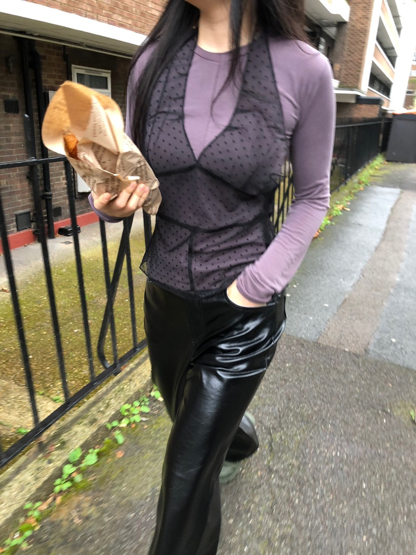 NOPROBLEM韓國直郵㊣女裝新款休閑熱賣人氣26春夏休閑褲Sale皮革NOPROBLEM休閑褲