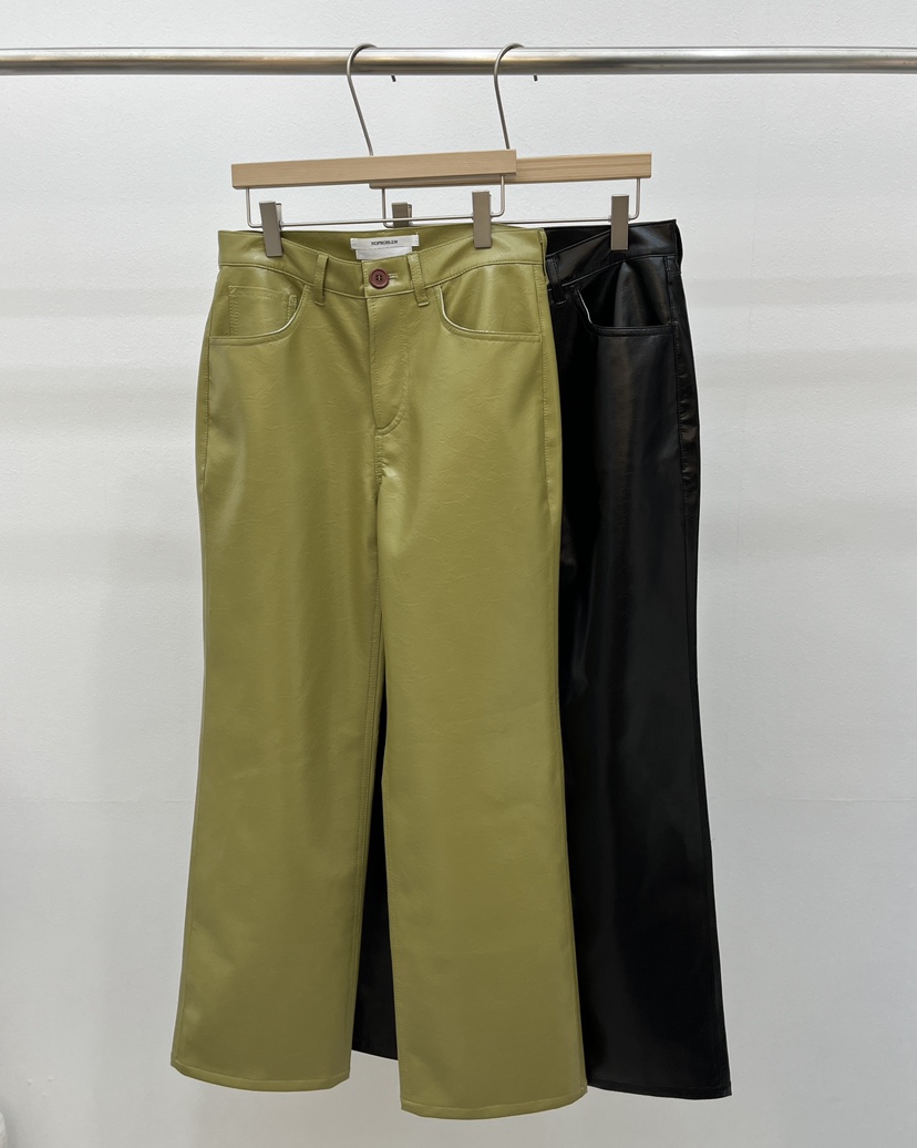 NOPROBLEM韓國直郵㊣女裝新款休閑熱賣人氣26春夏休閑褲Sale皮革NOPROBLEM休閑褲圖色2左二色