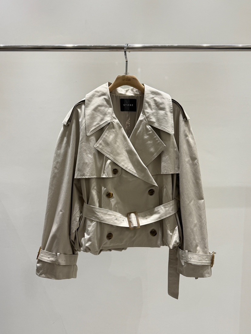 STAGE㊣東大門代購女士新款推薦人氣26春夏休閑熱賣夾克含腰帶STAGE夾克圖色1