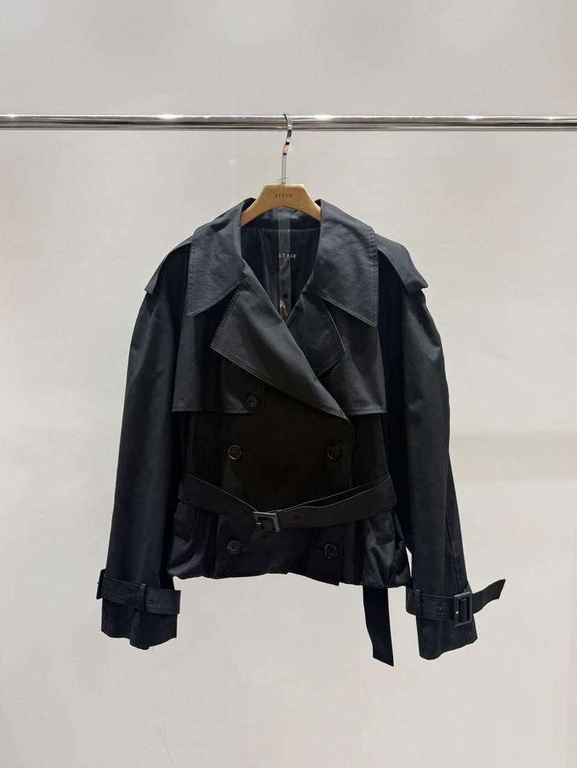 STAGE㊣東大門代購女士新款推薦人氣26春夏休閑熱賣夾克含腰帶STAGE夾克圖色2