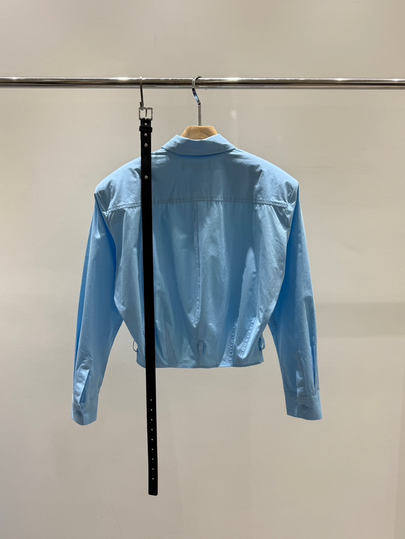 STAGE韓國代購㊣女裝新款職業真品時尚熱賣襯衫蕾絲衫含腰帶STAGE襯衫/蕾絲衫