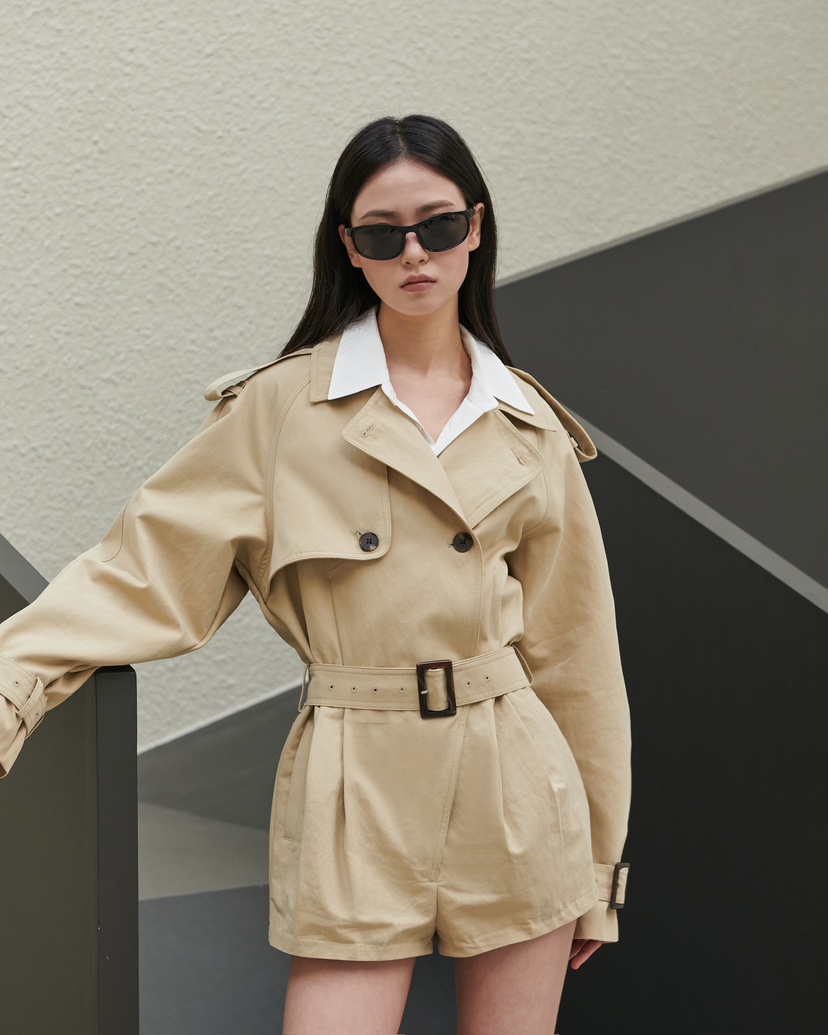 STAGE㊣東大門實拍女裝新品時尚真品熱賣職業休閑連體褲含腰帶STAGE連體褲