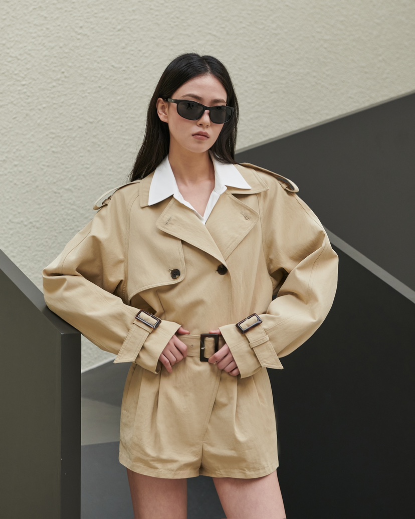 STAGE㊣東大門實拍女裝新品時尚真品熱賣職業休閑連體褲含腰帶STAGE連體褲