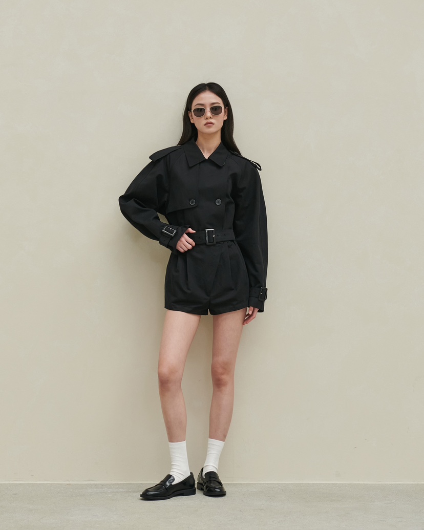 STAGE㊣東大門實拍女裝新品時尚真品熱賣職業休閑連體褲含腰帶STAGE連體褲