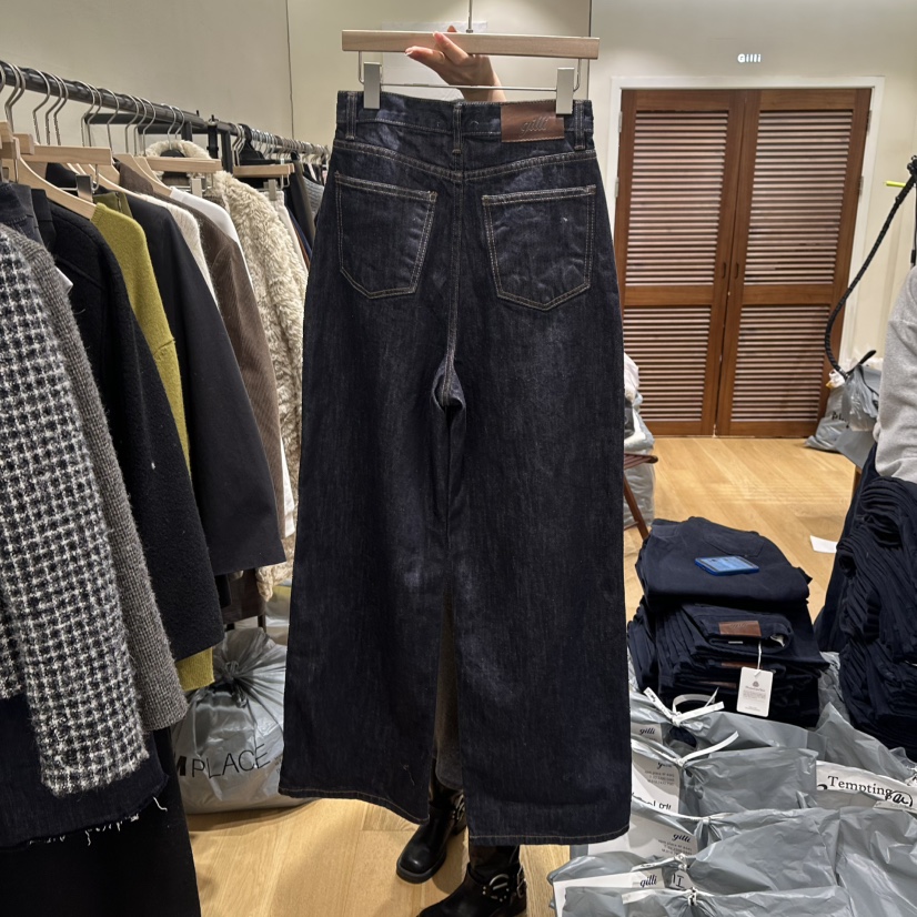 GILLI㊣東大門代購女裝新品時尚推薦真品休閑熱賣牛仔褲復古GILLI牛仔褲