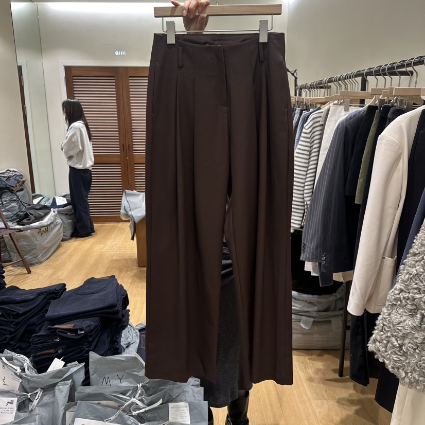 GILLI韓國代購㊣女裝新款熱賣真品職業26春夏推薦休閑休閑褲GILLI休閑褲圖色2棕色
