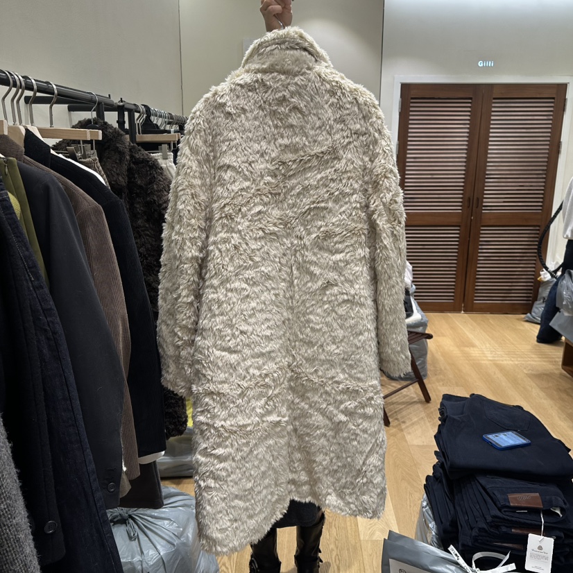 GILLI韓國代購㊣女裝新品真品人氣推薦時尚26春夏中長款大衣毛皮GILLI中長款大衣