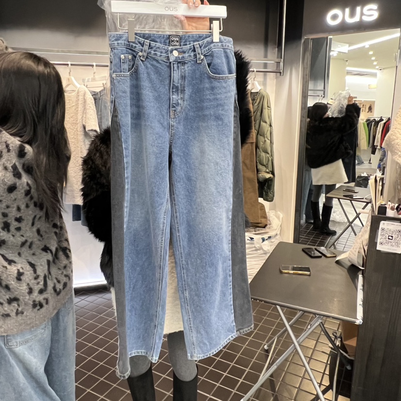 OUS/INCH-L㊣東大門實拍女士新款休閑26春夏牛仔褲春款腰帶OUS/INCH牛仔褲圖色2