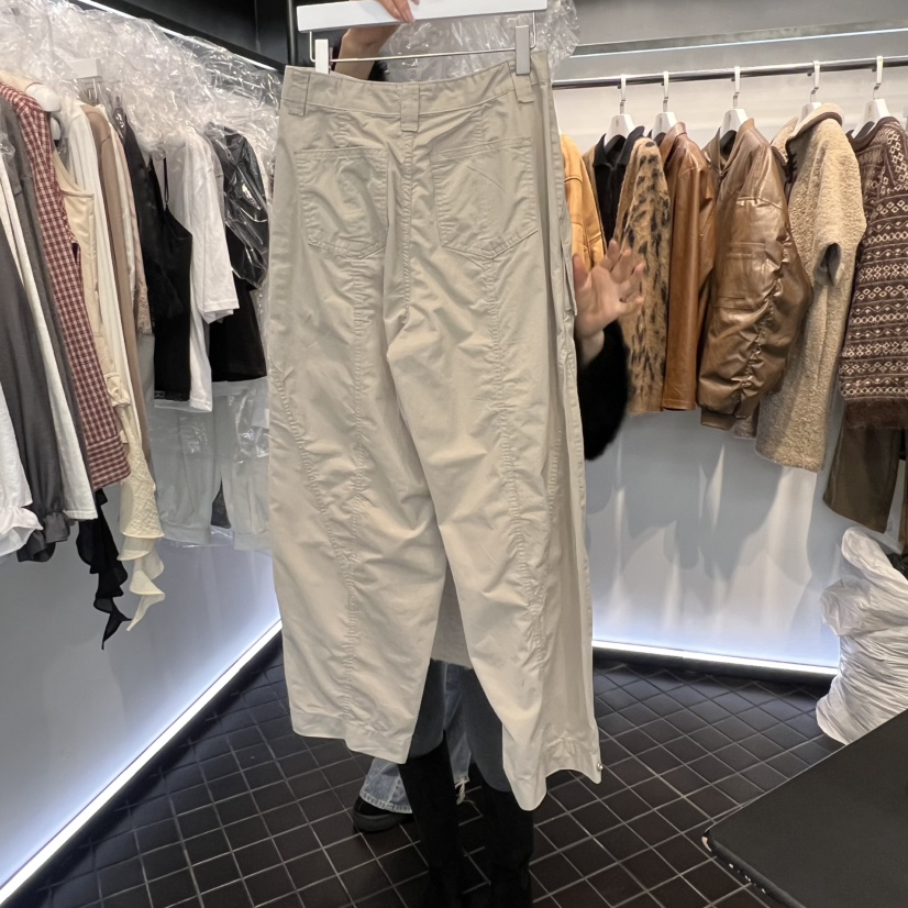 OUS/INCH-L㊣東大門實拍女裝新品職業時尚休閑褲春款褶皺OUS/INCH休閑褲