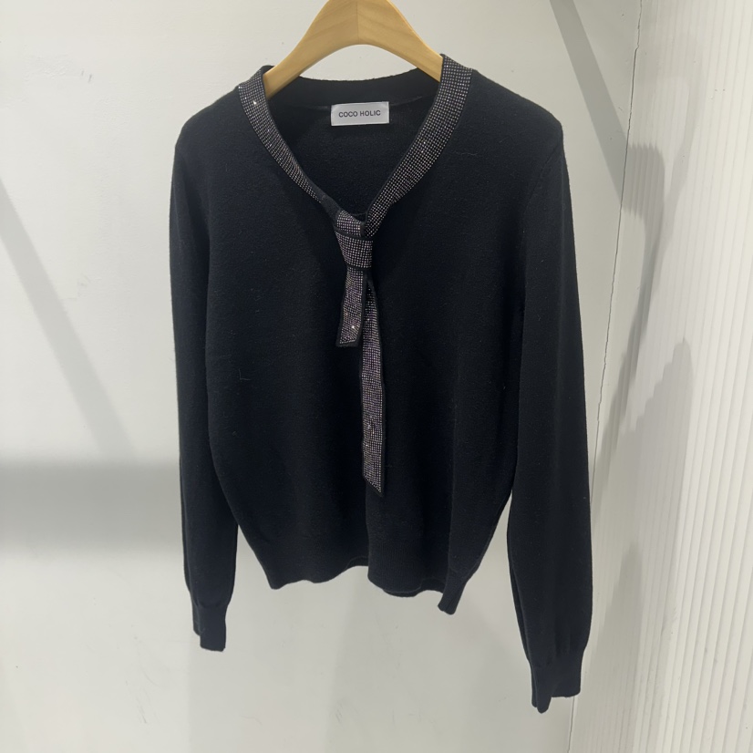 COCO HOLIC韓國代購㊣女士新品真品熱賣職業休閑26春夏針織衫COCO HOLIC針織衫圖色3黑色