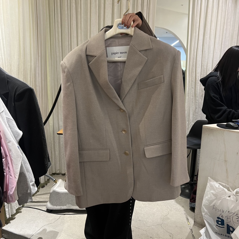 PAPERMOON韓國直郵㊣女裝新款時尚休閑真品夾克法蘭絨羊毛套裝paper moon夾克圖色1