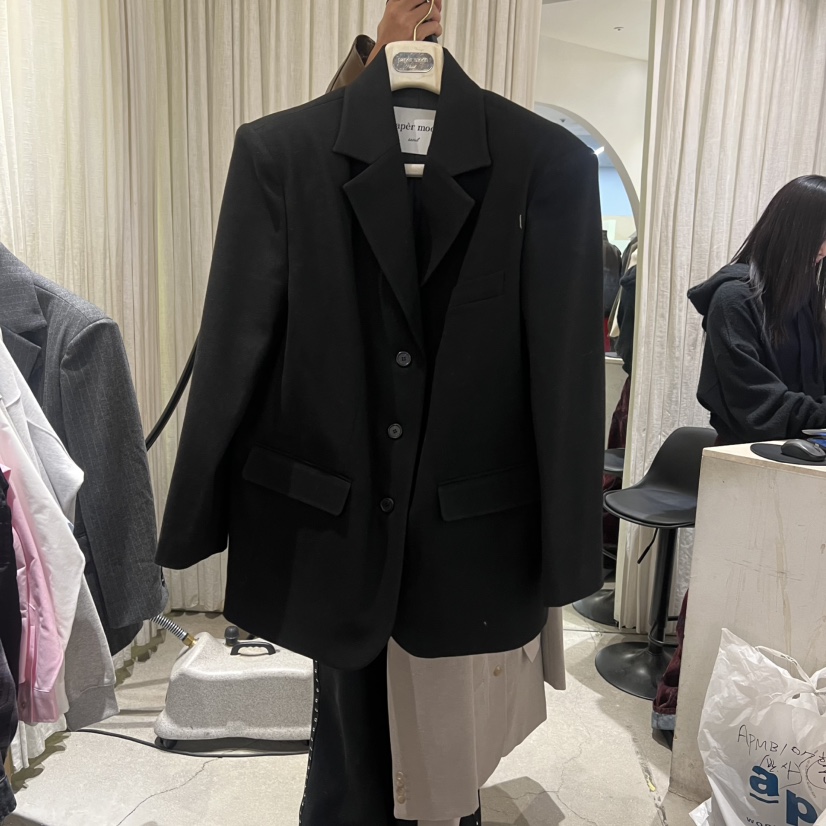 PAPERMOON韓國直郵㊣女裝新款時尚休閑真品夾克法蘭絨羊毛套裝paper moon夾克圖色3