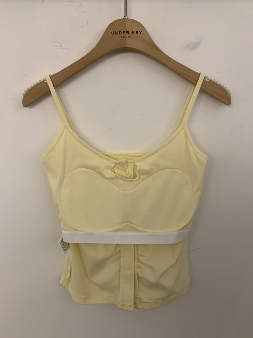 UNDER KEY㊣東大門實拍女士新款人氣時尚吊帶背心褶皺紐扣UNDER KEY吊帶/背心