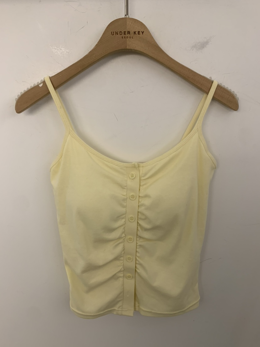 UNDER KEY㊣東大門實拍女士新款人氣時尚吊帶背心褶皺紐扣UNDER KEY吊帶/背心圖色5