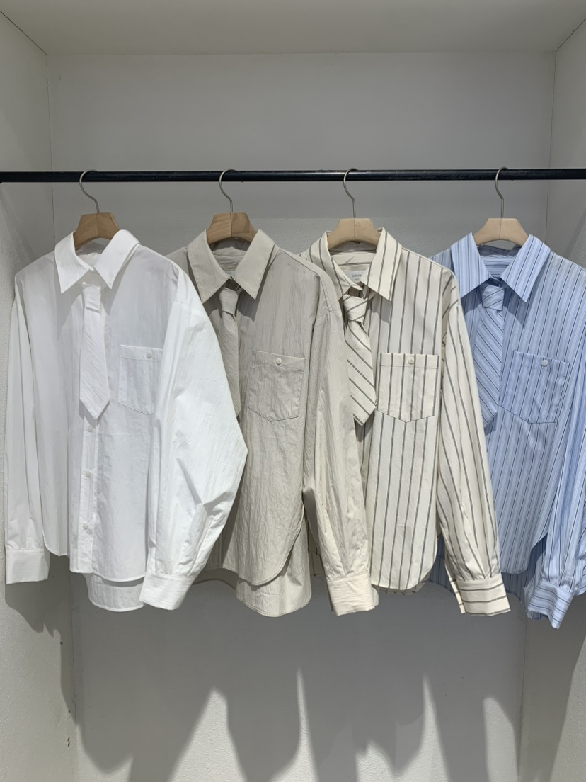 IR BIEN/BIENBIEN韓國直郵㊣女士新品熱賣襯衫蕾絲衫含領帶春款IR BIEN/BIENBIEN襯衫/蕾絲衫