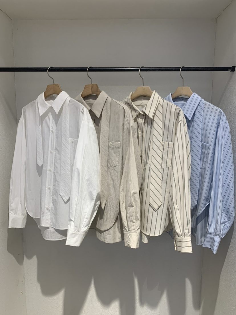 IR BIEN/BIENBIEN韓國直郵㊣女士新品熱賣襯衫蕾絲衫含領帶春款IR BIEN/BIENBIEN襯衫/蕾絲衫