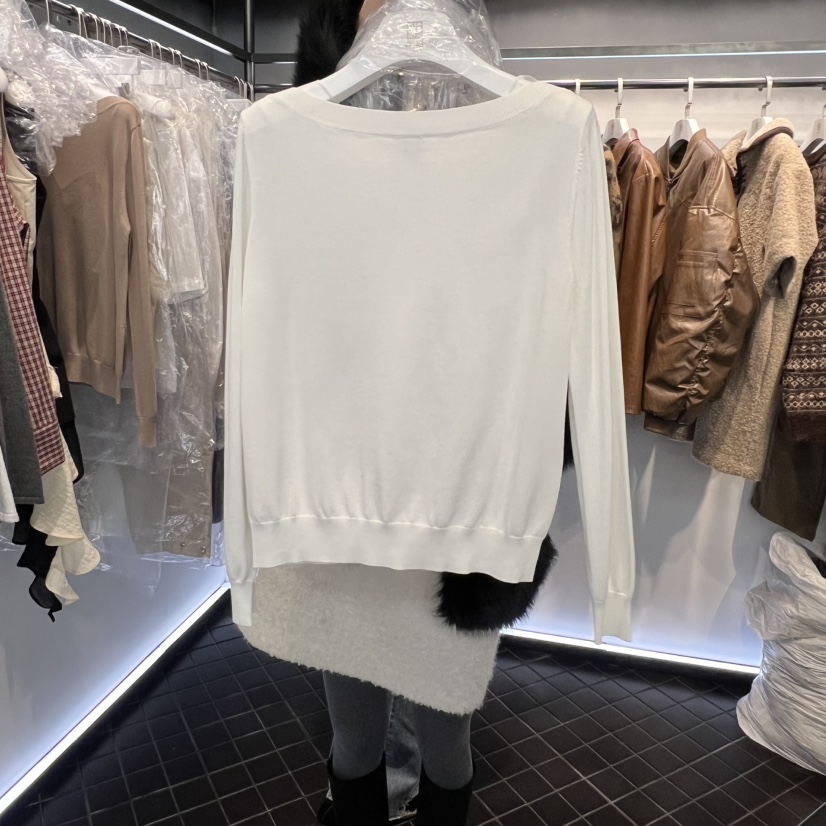 OUS/INCH-L韓國代購㊣女士新款時尚人氣熱賣針織衫春款露肩OUS/INCH針織衫圖色1