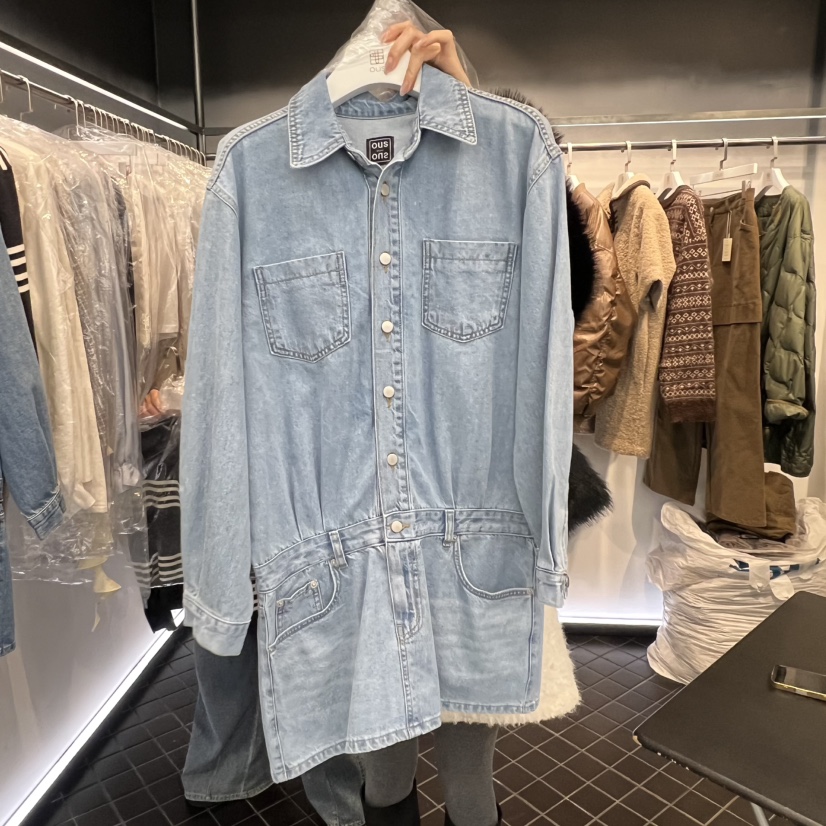 OUS/INCH-L韓國直郵㊣女士新款熱賣休閑人氣職業連衣裙春款OUS/INCH連衣裙圖色1