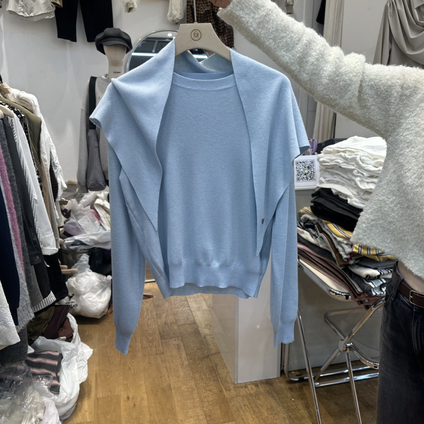 THE MOST-Q㊣東大門實拍女裝新款人氣真品針織衫披肩圍巾THE MOST針織衫圖色1