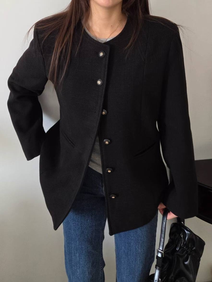 HONESTY-허니스티-T韓國直郵㊣女裝新款休閑短款大衣涂層HONESTY短款大衣圖色1