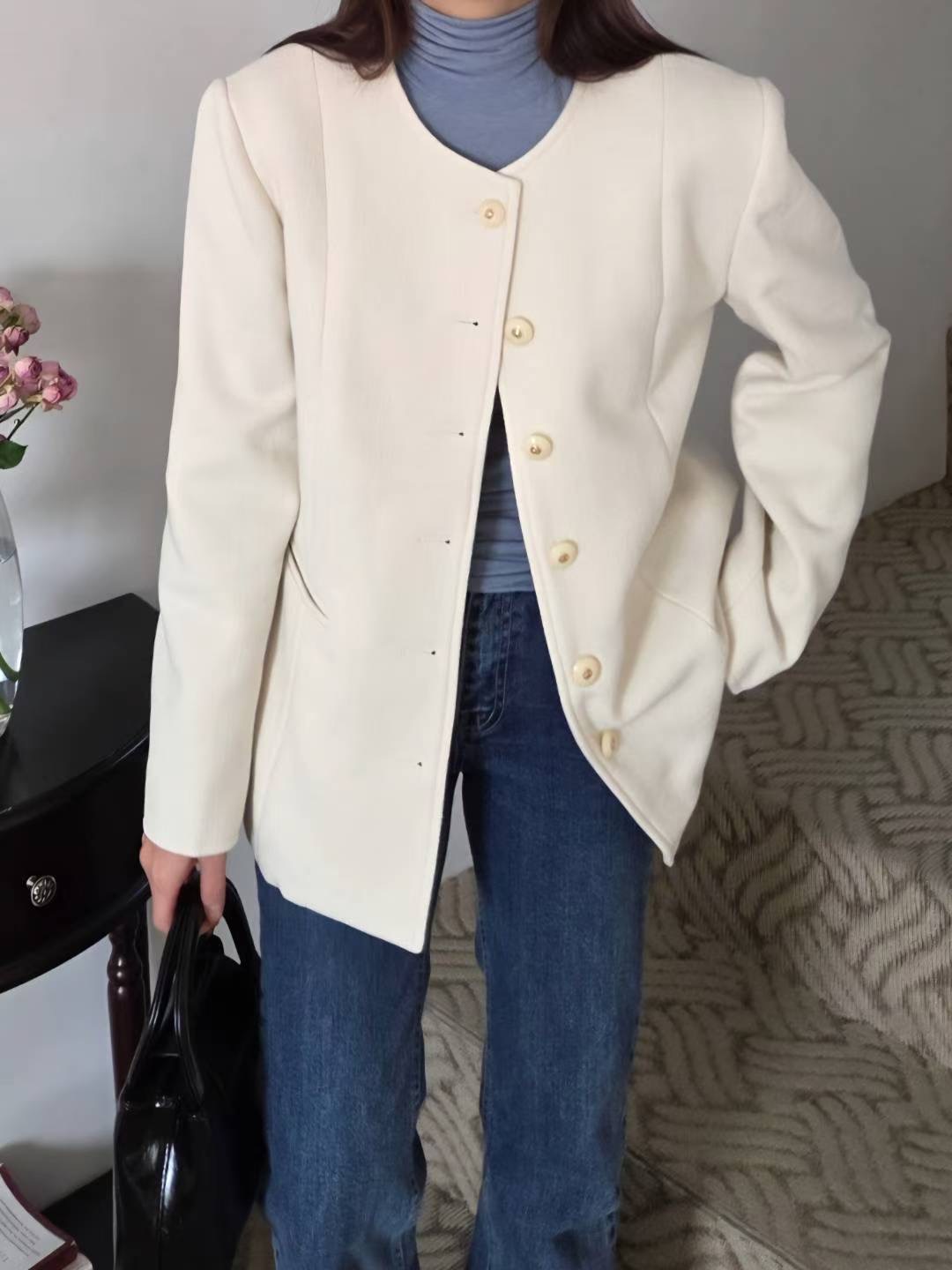 HONESTY-허니스티-T韓國直郵㊣女裝新款休閑短款大衣涂層HONESTY短款大衣圖色2