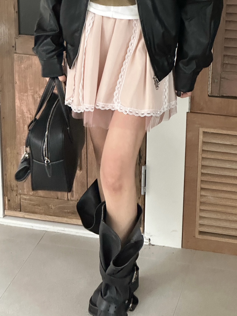 ZEROZERO韓國直郵㊣女裝新款時尚熱賣26春夏職業裙褲蕾絲緞面ZEROZERO裙褲圖色2