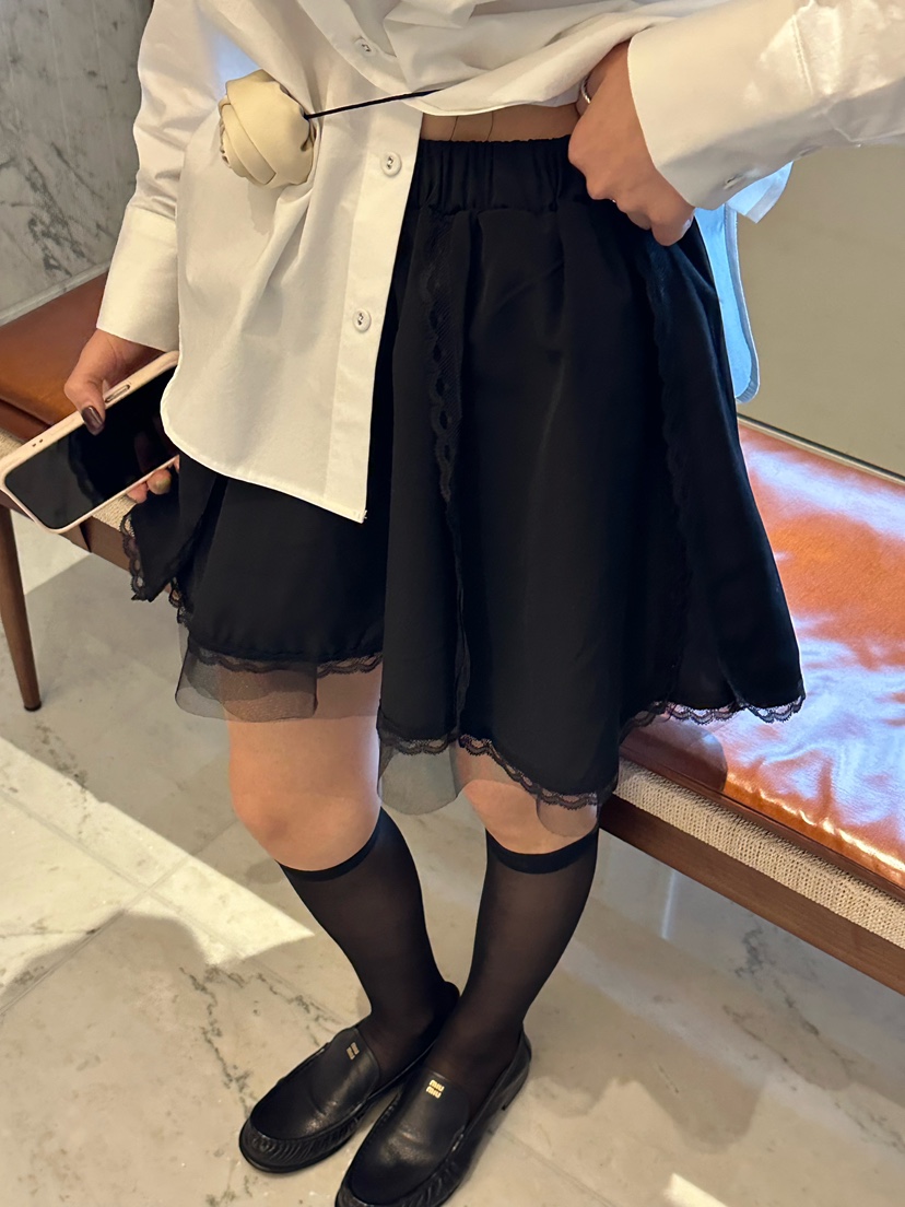 ZEROZERO韓國直郵㊣女裝新款時尚熱賣26春夏職業裙褲蕾絲緞面ZEROZERO裙褲圖色3