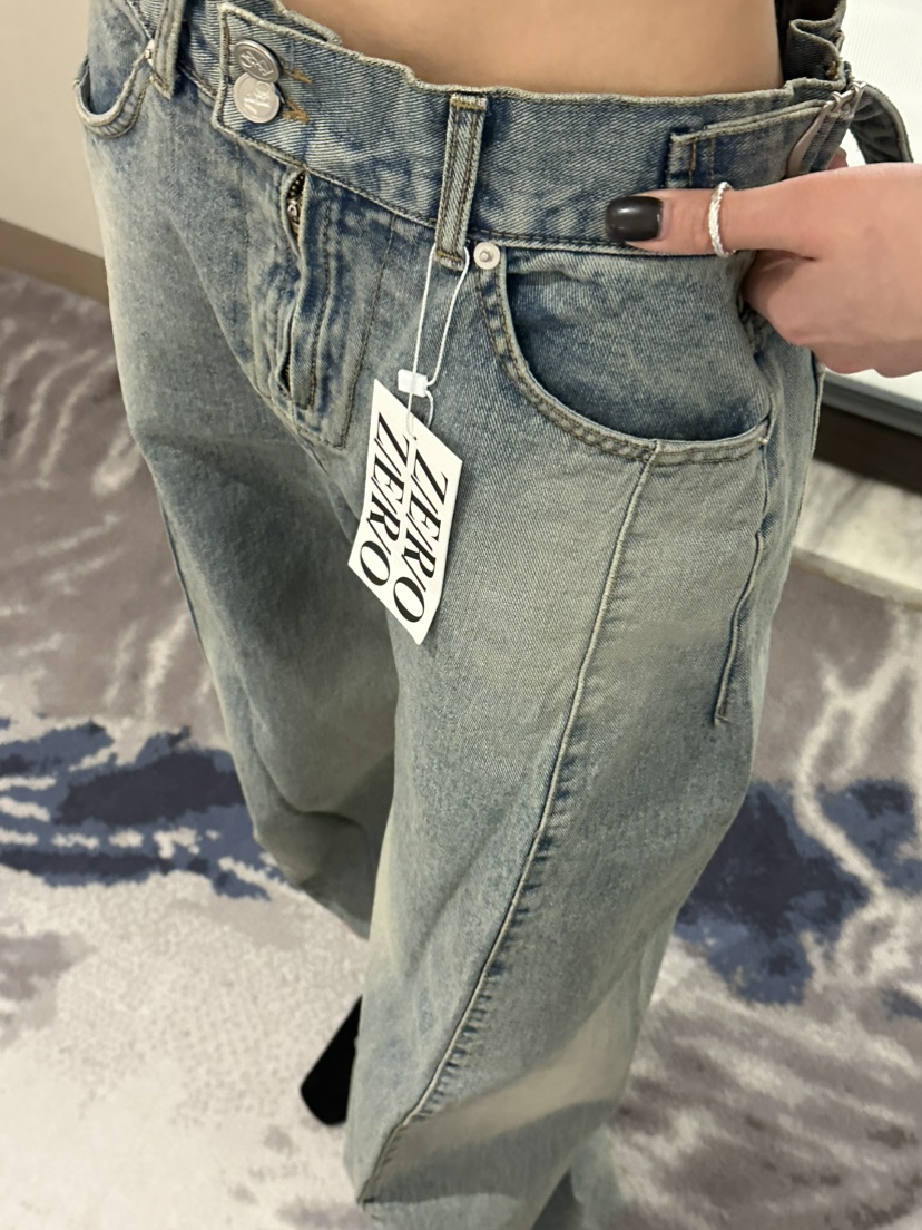 ZEROZERO韓國代購㊣女士新品推薦熱賣26春夏職業牛仔褲復古ZEROZERO牛仔褲