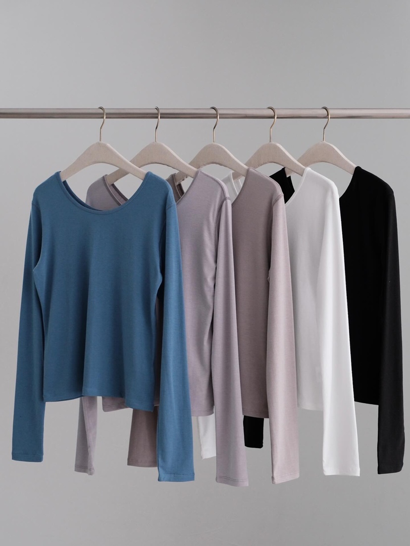 SORBET/FLAT WHITE韓國代購㊣女裝新款26春夏長袖T恤圓領SORBET/FLAT WHITE長袖T恤