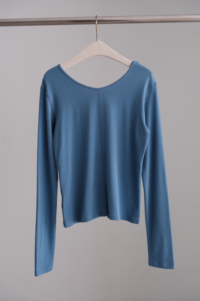 SORBET/FLAT WHITE韓國代購㊣女裝新款26春夏長袖T恤圓領SORBET/FLAT WHITE長袖T恤圖色2