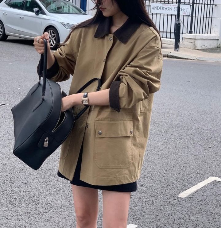 STAY HERE㊣東大門實拍女裝新款推薦時尚休閑職業夾克棉質STAY HERE夾克