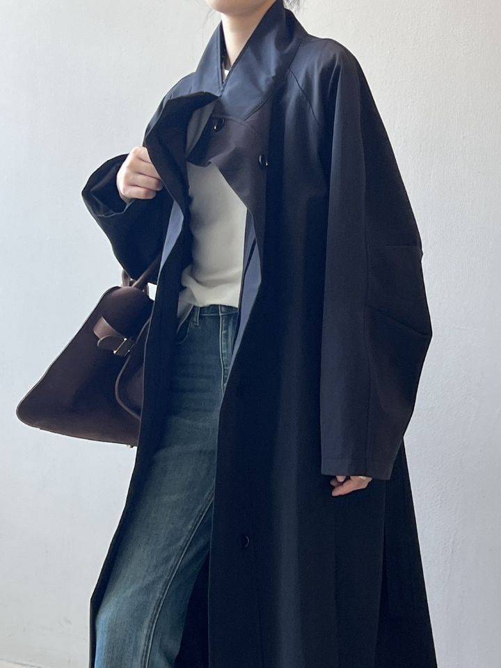 STAY HERE㊣東大門代購女裝新品26春夏熱賣長款風衣含腰帶STAY HERE長款風衣