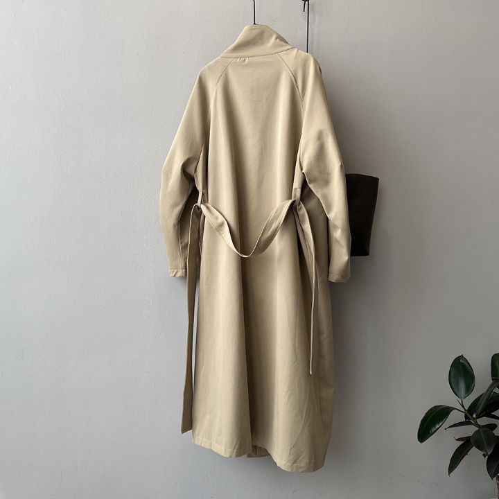 STAY HERE㊣東大門代購女裝新品26春夏熱賣長款風衣含腰帶STAY HERE長款風衣