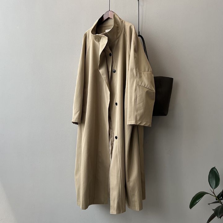 STAY HERE㊣東大門代購女裝新品26春夏熱賣長款風衣含腰帶STAY HERE長款風衣