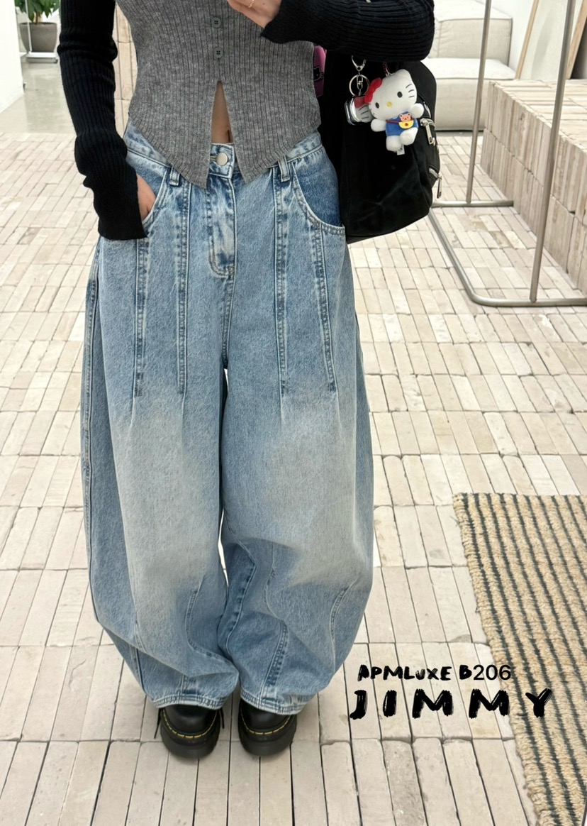 JIMMY韓國代購㊣女裝新款職業推薦人氣真品休閑熱賣26春夏牛仔褲JIMMY/REMAKE牛仔褲