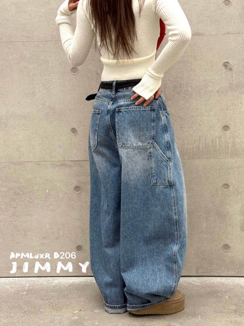 JIMMY韓國代購㊣女裝新款職業推薦人氣真品休閑熱賣26春夏牛仔褲JIMMY/REMAKE牛仔褲