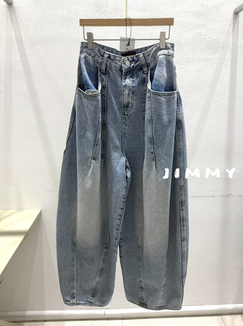 JIMMY韓國代購㊣女裝新款職業推薦人氣真品休閑熱賣26春夏牛仔褲JIMMY/REMAKE牛仔褲圖色1