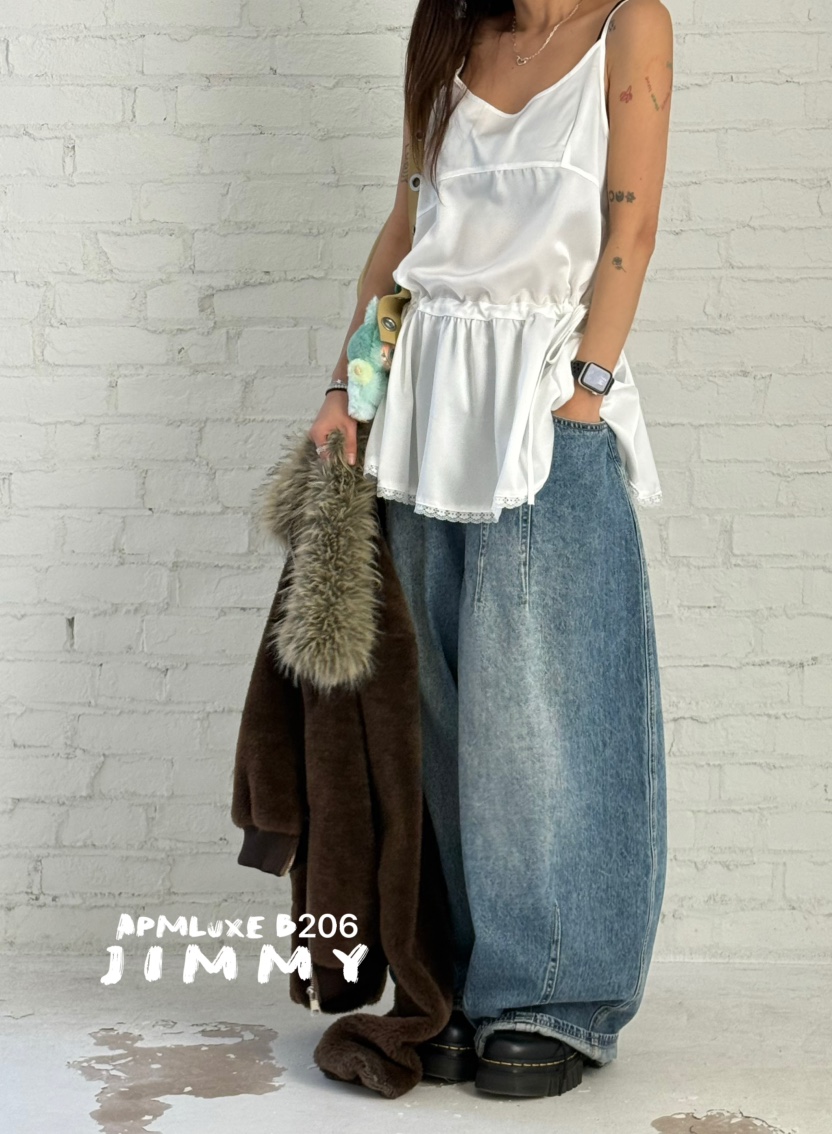 JIMMY東大門直郵㊣女裝新款26春夏休閑推薦時尚吊帶背心雪紡JIMMY/REMAKE吊帶/背心