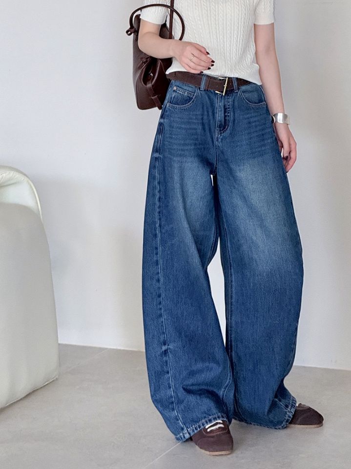 STAY HERE㊣東大門代購女士新款人氣休閑熱賣26春夏牛仔褲STAY HERE牛仔褲圖色1