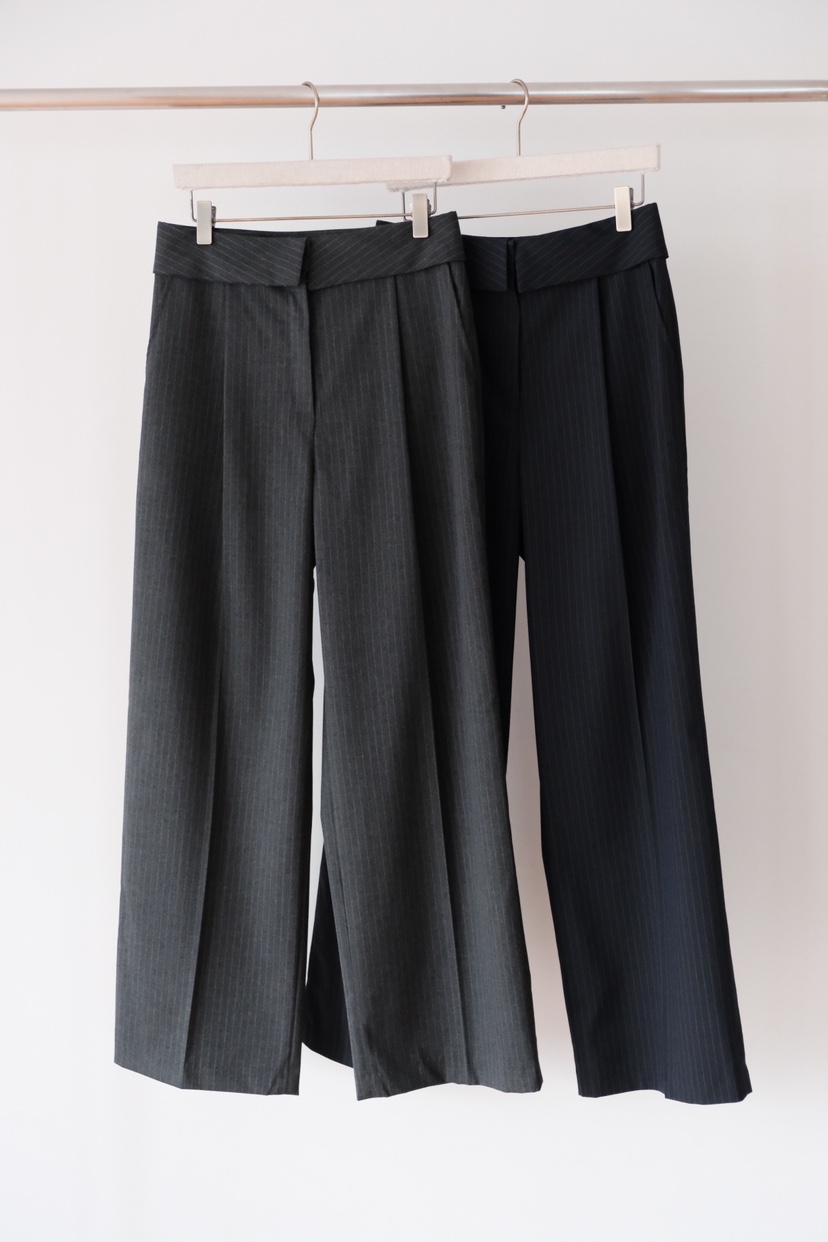 SORBET/FLAT WHITE東大門直郵㊣女裝新品休閑熱賣休閑褲條紋SORBET/FLAT WHITE休閑褲