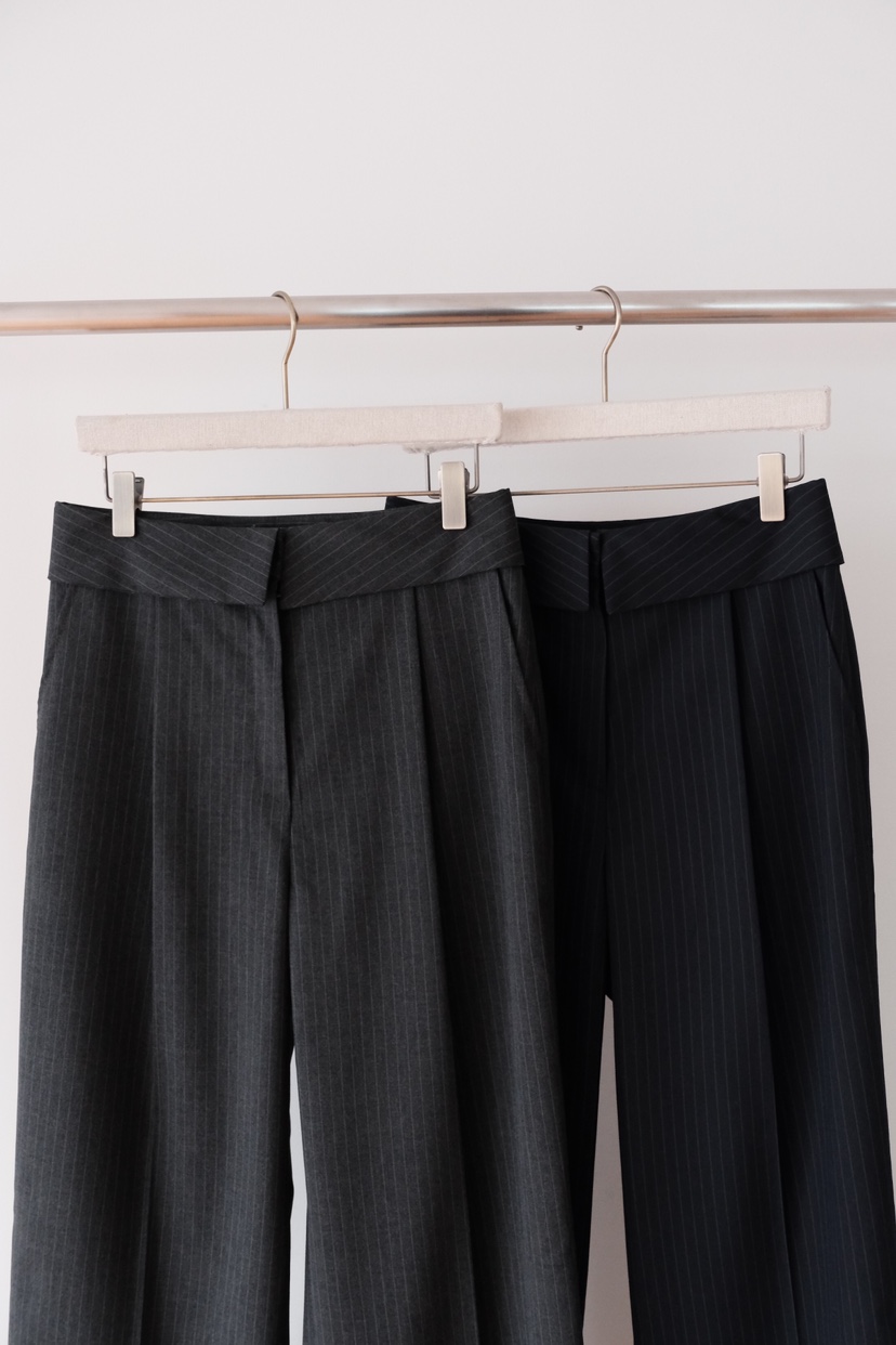 SORBET/FLAT WHITE東大門直郵㊣女裝新品休閑熱賣休閑褲條紋SORBET/FLAT WHITE休閑褲