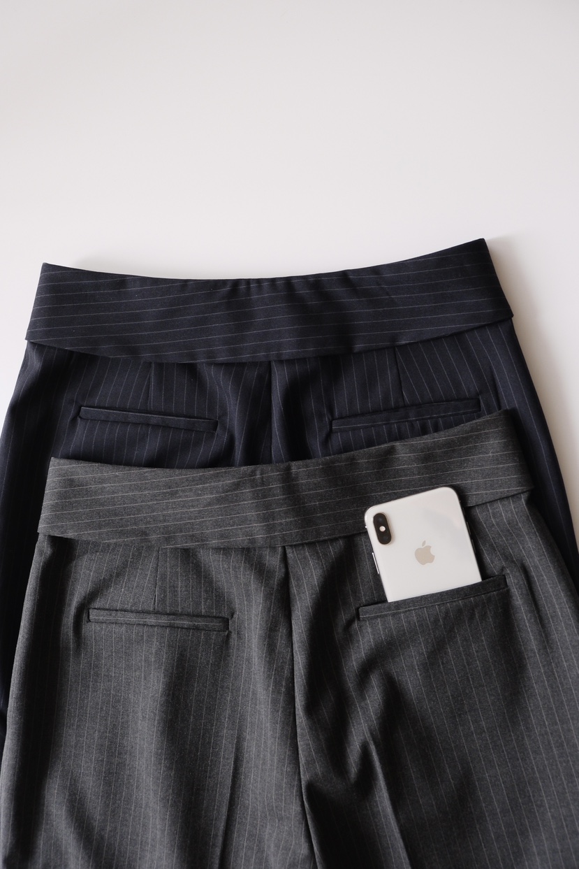 SORBET/FLAT WHITE東大門直郵㊣女裝新品休閑熱賣休閑褲條紋SORBET/FLAT WHITE休閑褲