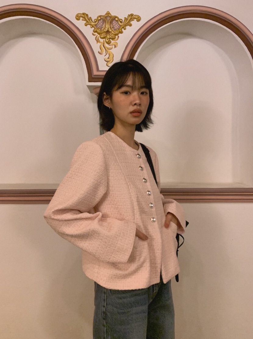 MOSMOS韓國直郵㊣女裝新品人氣休閑時尚真品推薦夾克粗花呢MOSMOS夾克