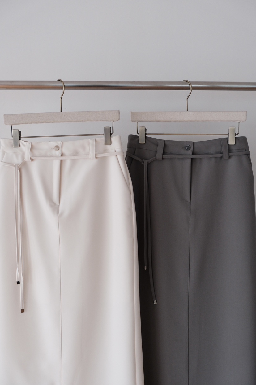 SORBET/FLAT WHITE東大門直郵㊣女裝新款休閑26春夏長裙含腰繩SORBET/FLAT WHITE長裙