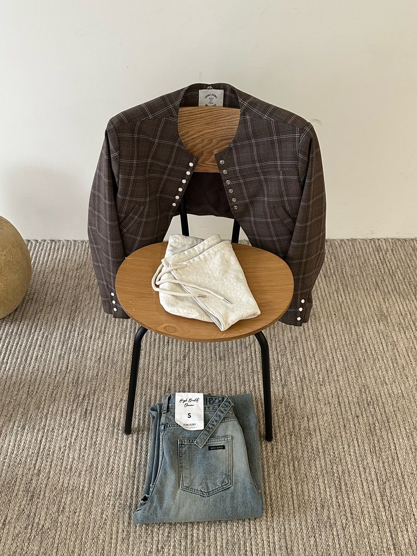 ZEROZERO韓國代購㊣女士新品熱賣人氣夾克帽子可拆卸格紋連帽ZEROZERO夾克